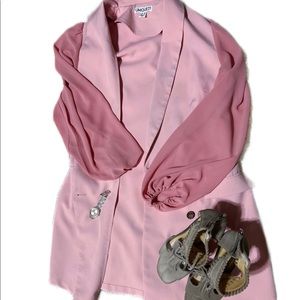 Hot pink blazer dress! Sure to turn heads all night long